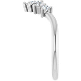 Platinum Round Lab-Grown Diamond Contour Band – 4x3mm - view 4