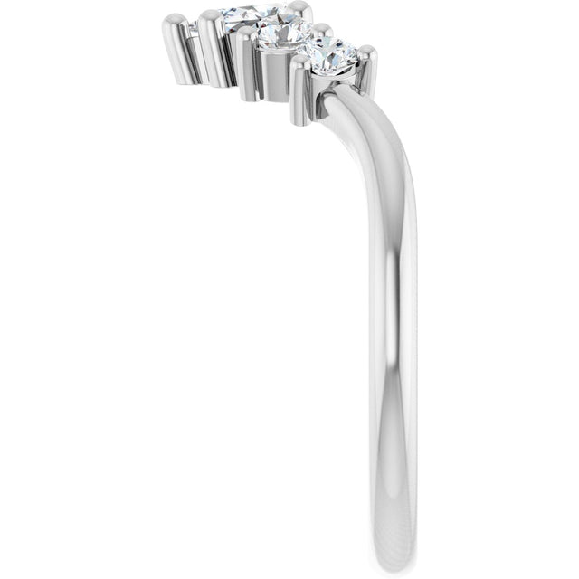 Platinum Round Lab-Grown Diamond Contour Band – 4x3mm - view 4