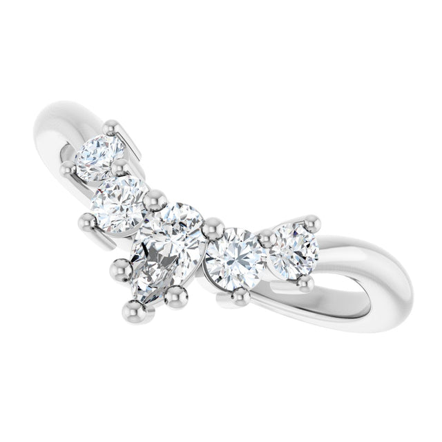 Platinum Round Lab-Grown Diamond Contour Band – 4x3mm - view 5