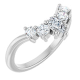 14K Gold Round Lab-Grown Diamond Contour Band – 4x3mm - White Gold