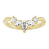 14K Gold Round Natural Diamond Contour Band – 4x3mm - Yellow Gold - view 3