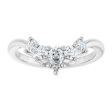 Platinum Round Lab-Grown Diamond Contour Band – 4x3mm - view 3