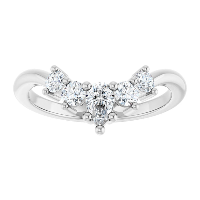 Platinum Round Lab-Grown Diamond Contour Band – 4x3mm - view 3