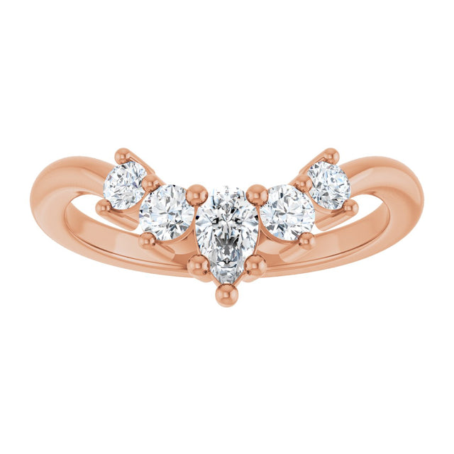 14K Gold Round Lab-Grown Diamond Contour Band – 4x3mm - Rose Gold - view 3