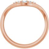 14K Gold Round Lab-Grown Diamond Contour Band - 1/6 CTW - Rose Gold - view 7