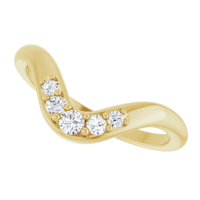 14K Gold Round Lab-Grown Diamond Contour Band - 1/6 CTW - Yellow Gold - view 10