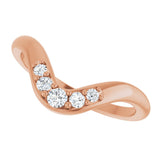 14K Gold Round Lab-Grown Diamond Contour Band - 1/6 CTW - Rose Gold - view 10