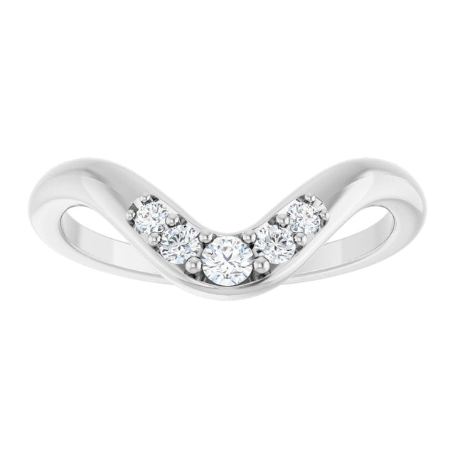 Platinum Round Lab-Grown Diamond Contour Band - 1/6 CTW - view 8