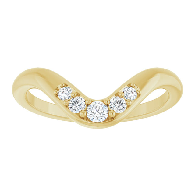 14K Gold Round Lab-Grown Diamond Contour Band - 1/6 CTW - Yellow Gold - view 8