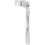 14K Gold Marquise Natural Diamond Contour Band - 1/8 CTW (Style 126926) - White Gold - view 9