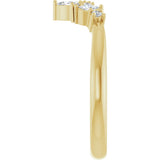 14K Gold Marquise Natural Diamond Contour Band - 1/8 CTW (Style 126926) - Yellow Gold - view 9