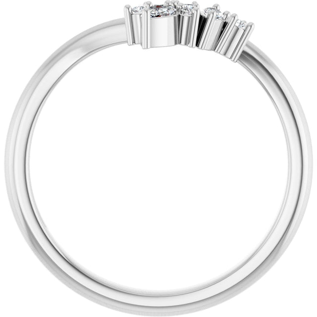 Platinum Marquise Lab-Grown Diamond Contour Band - 1/8 CTW (Style 126926) - view 7