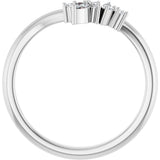 14K Gold Marquise Lab-Grown Diamond Contour Band - 1/8 CTW (Style 126926) - White Gold - view 7
