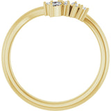 14K Gold Marquise Natural Diamond Contour Band - 1/8 CTW (Style 126926) - Yellow Gold - view 7