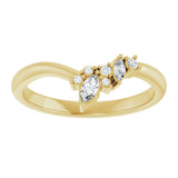 14K Gold Marquise Natural Diamond Contour Band - 1/8 CTW (Style 126926) - Yellow Gold - view 8