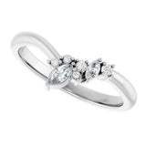 Platinum Marquise Natural Diamond Contour Band - 1/8 CTW (Style 126926) - view 10