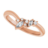 14K Gold Marquise Natural Diamond Contour Band - 1/8 CTW (Style 126926) - Rose Gold - view 10