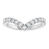14K Gold Round Lab-Grown Diamond Accented Contour Band II - White Gold - view 3