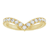 14K Gold Round Lab-Grown Diamond Accented Contour Band II - Yellow Gold - view 3