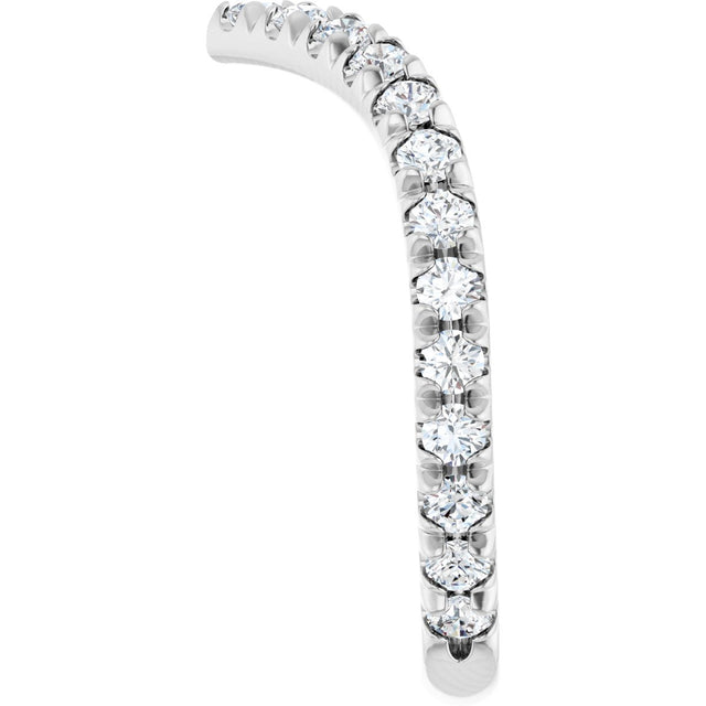 14K Gold Round Lab-Grown Diamond Accented Contour Band II - White Gold - view 4