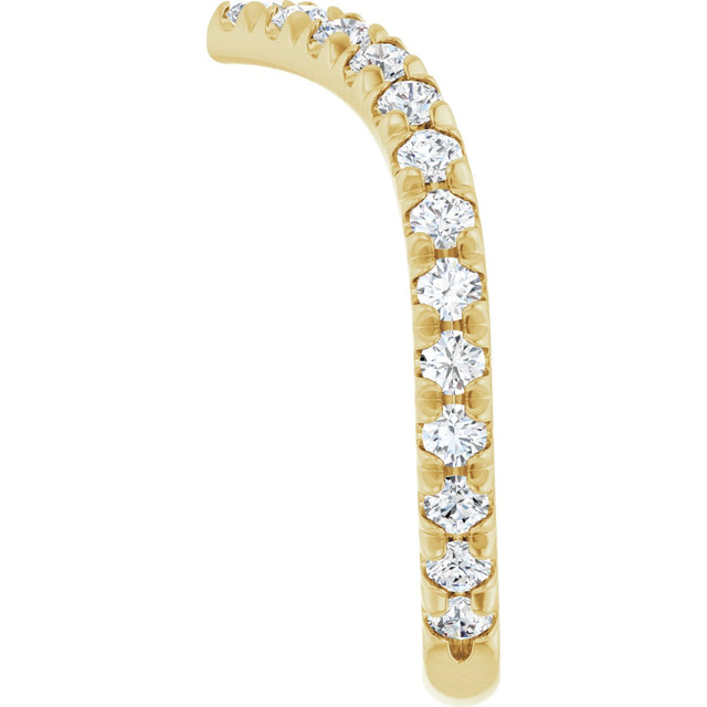 14K Gold Round Lab-Grown Diamond Accented Contour Band II - Yellow Gold - view 4