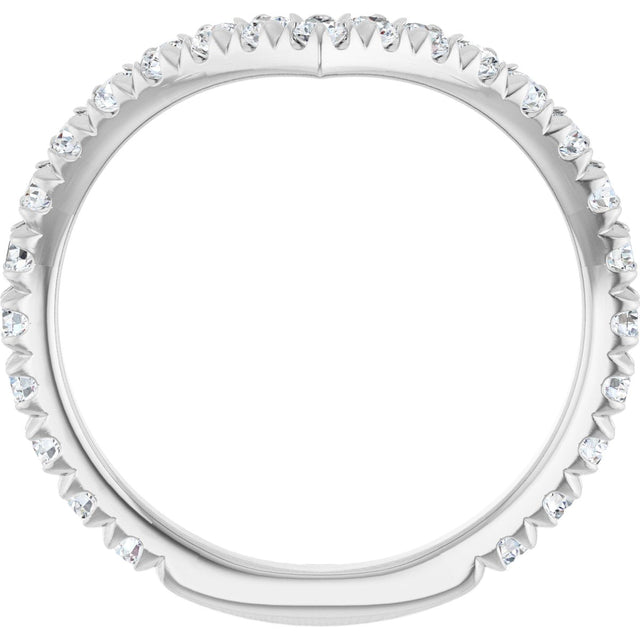 Platinum Round Lab-Grown Diamond Accented Contour Band II - view 2