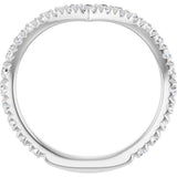 14K Gold Round Lab-Grown Diamond Accented Contour Band II - White Gold - view 2