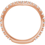 14K Gold Round Lab-Grown Diamond Accented Contour Band II - Rose Gold - view 2