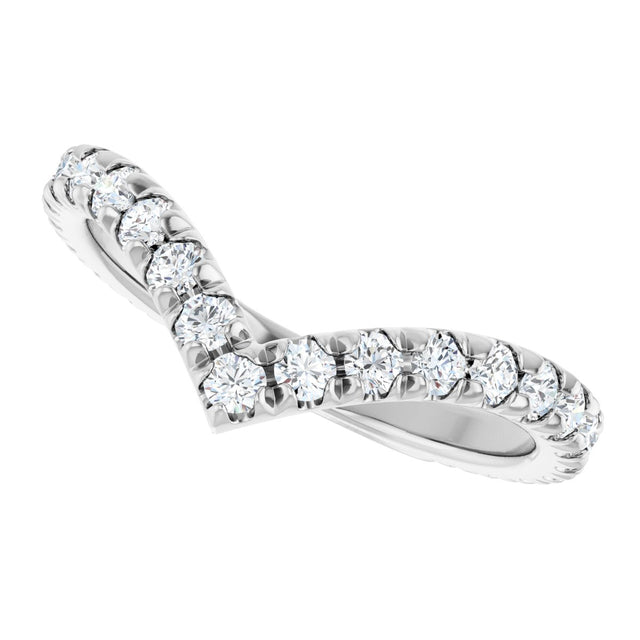 Platinum Round Natural Diamond Accented Contour Band II - view 5