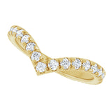14K Gold Round Lab-Grown Diamond Accented Contour Band II - Yellow Gold - view 5