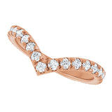 14K Gold Round Lab-Grown Diamond Accented Contour Band II - Rose Gold - view 5