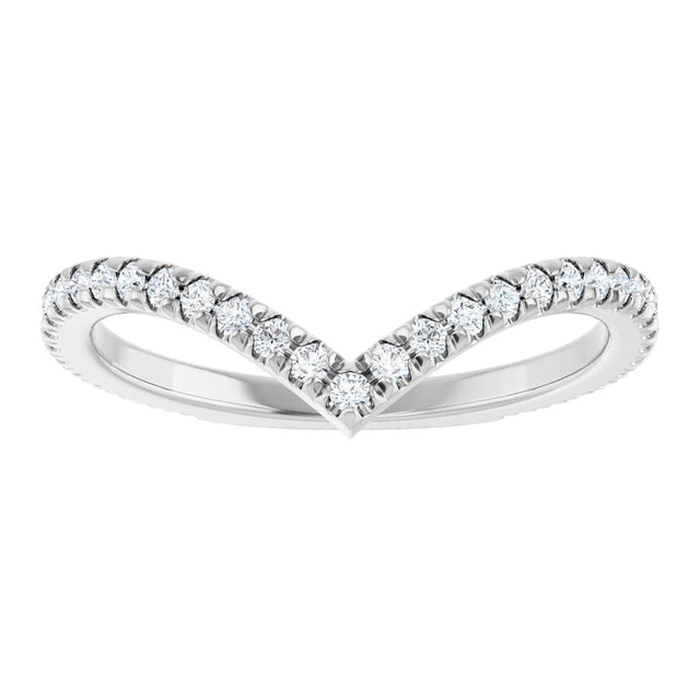 Platinum Round Lab-Grown Diamond Accented Contour Band II - view 3