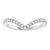 14K Gold Round Lab-Grown Diamond Accented Contour Band II - White Gold - view 3