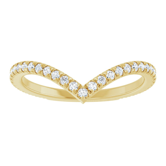 14K Gold Round Lab-Grown Diamond Accented Contour Band II - Yellow Gold - view 3