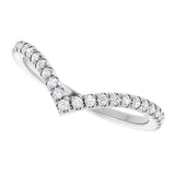 14K Gold Round Natural Diamond Accented Contour Band II - White Gold - view 5