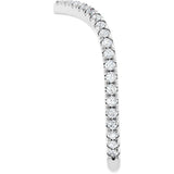 14K Gold Round Natural Diamond Accented Contour Band II - White Gold - view 4