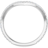 14K Gold Round Natural Diamond Accented Contour Band II - White Gold - view 2