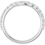 Platinum Round Lab-Grown Diamond Accented Contour Band – 1.1-2.5mm Stones - view 2