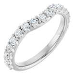 Platinum Round Lab-Grown Diamond Accented Contour Band – 1.1-2.5mm Stones