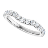 Platinum Round Lab-Grown Diamond Accented Contour Band – 1.1-2.5mm Stones - view 5