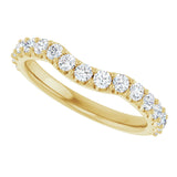 14K Gold Round Lab-Grown Diamond Accented Contour Band – 1.1-2.5mm Stones - Yellow Gold - view 5