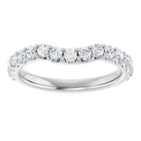 14K Gold Round Lab-Grown Diamond Accented Contour Band – 1.1-2.5mm Stones - White Gold - view 3