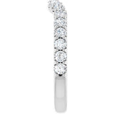 14K Gold Round Lab-Grown Diamond Accented Contour Band – 1.1-2.5mm Stones - White Gold - view 4