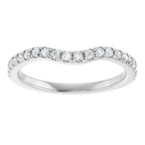 14K Gold Round Natural Diamond French-Set Contour Band - White Gold - view 3