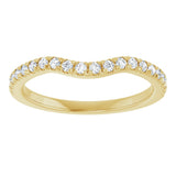 14K Gold Round Natural Diamond French-Set Contour Band - Yellow Gold - view 3