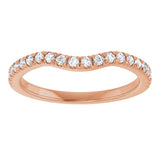 14K Gold Round Natural Diamond French-Set Contour Band - Rose Gold - view 3