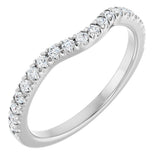 Platinum Round Lab-Grown Diamond French-Set Contour Band