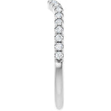 Platinum Round Natural Diamond French-Set Contour Band - view 4