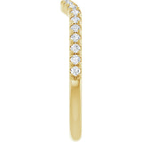 14K Gold Round Lab-Grown Diamond French-Set Contour Band - Yellow Gold - view 4