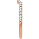 14K Gold Round Lab-Grown Diamond French-Set Contour Band - Rose Gold - view 4